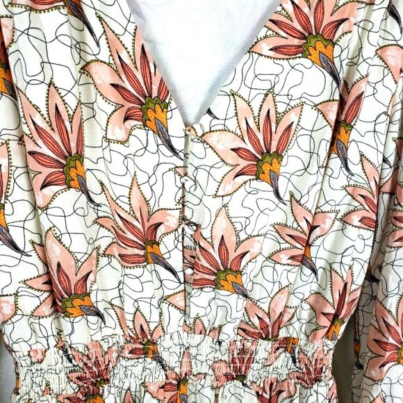 Women's Collective Concepts Birds of Paradise Short Tiered Ruffled Smocked Dress - Picture 3 of 13